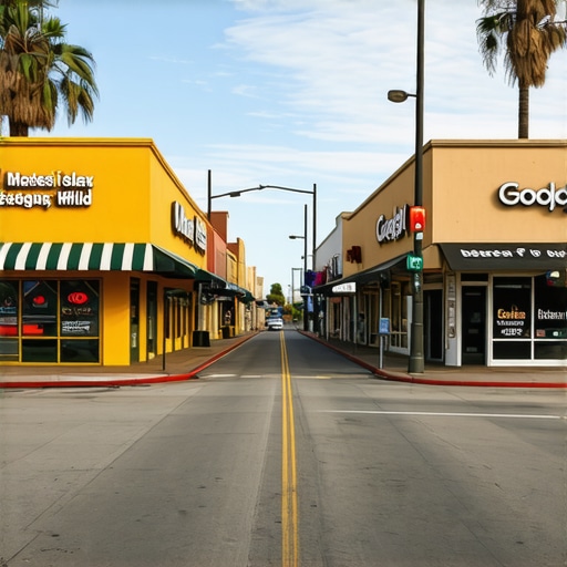 Bakersfield Local Business Google Maps Optimization Street view of Bakersfield businesses with Google Maps overlay