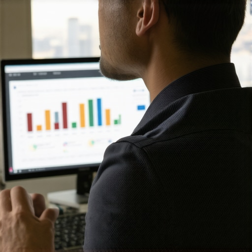 SEO consultant working on local Bakersfield SEO strategy with cityscape background.