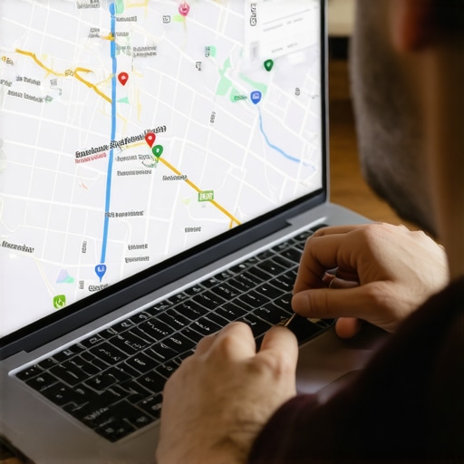 Person reviewing Bakersfield SEO analytics and maps