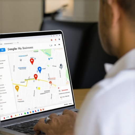 Business owner working on Google My Business profile in Bakersfield