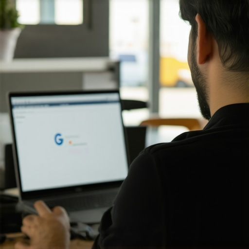 Business owner optimizing Google My Business profile with reviews and details in Bakersfield