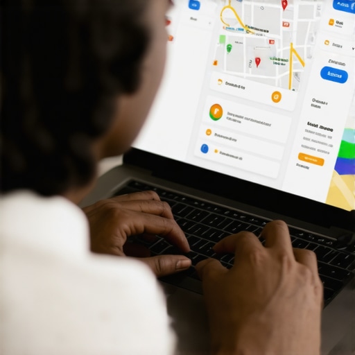 Person analyzing local SEO data on a laptop for Google Maps optimization
