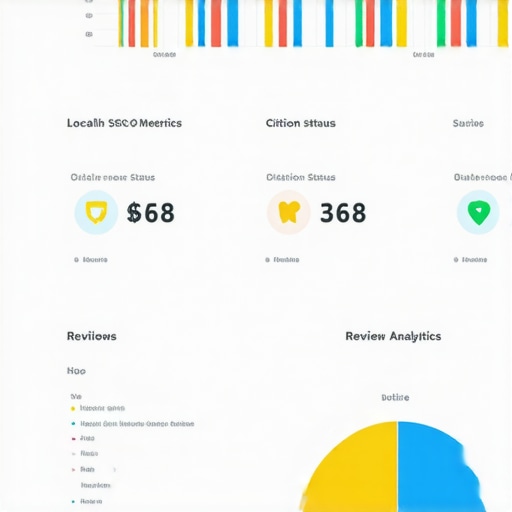 SEO Dashboard for Map Maintenance A screenshot of a local SEO monitoring dashboard showcasing citation and review metrics