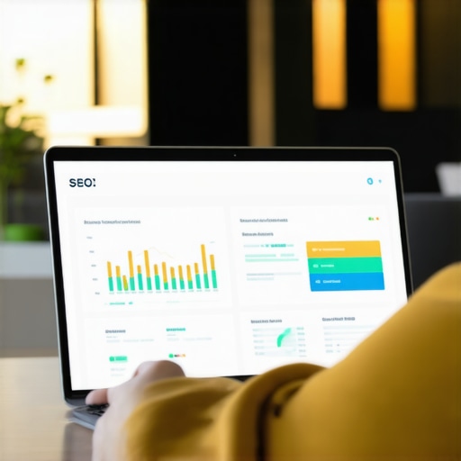 Person reviewing local SEO analytics on a laptop for Bakersfield business