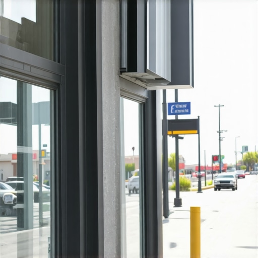 Bakersfield Storefront Sign View of a business storefront in Bakersfield with clear signage and busy street