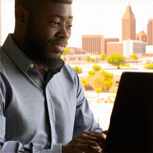 SEO professional optimizing Google Maps listing with Bakersfield landmarks.