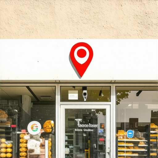 Bakery storefront with a Google Maps pin ensuring local visibility.