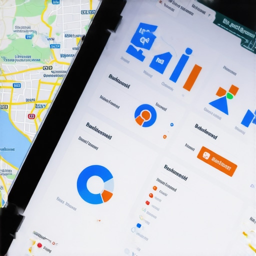 SEO analytics dashboard on digital tablet showing Bakersfield local business data